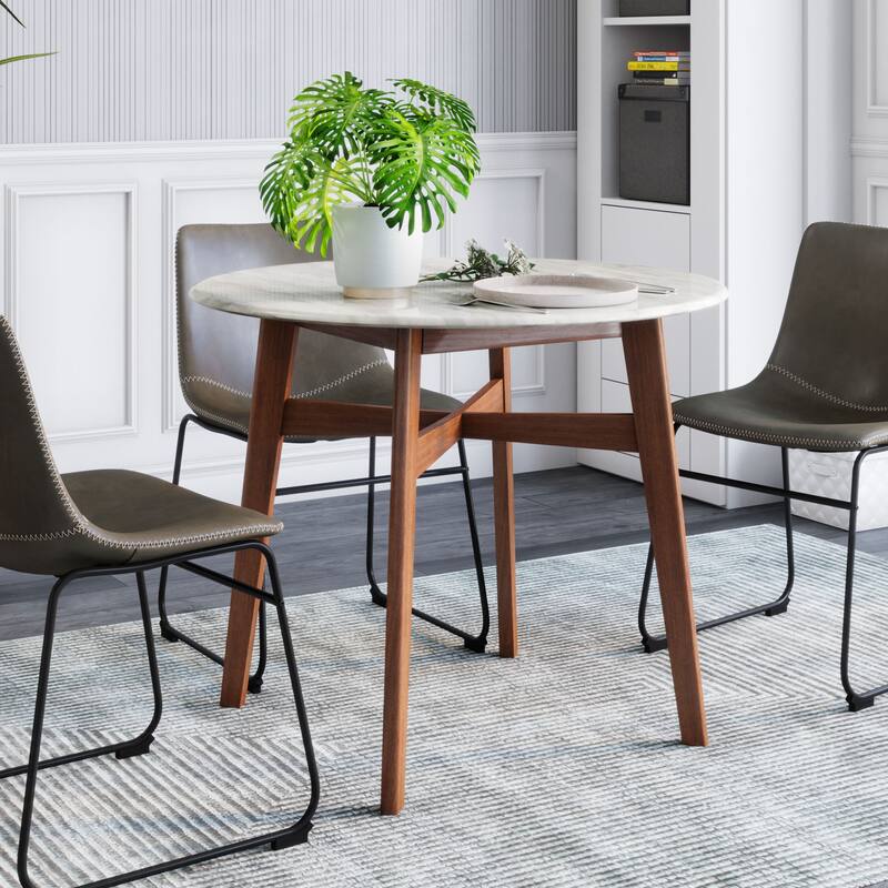 Simon 36" Round Faux Marble Round Dining Table