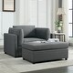 preview thumbnail 3 of 40, Roomfitters 50" Oversized Armchair with Ottoman, Modern Accent Chair, Lumbar Support, Reading Sofa for Bedroom Dark Grey