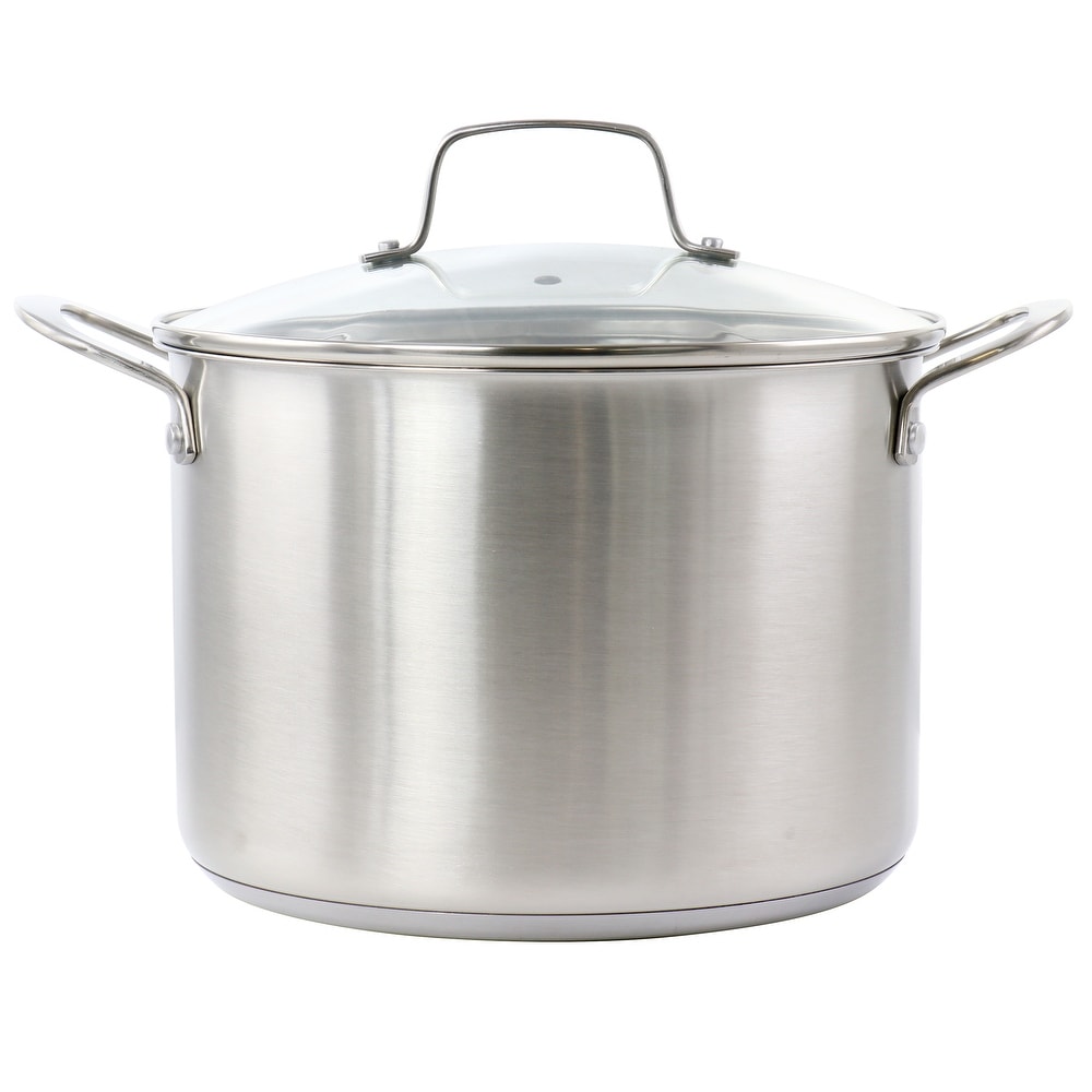Stockpots 30cm Large Deep Stainless Steel Stockpot,Stainless Steel Stock  Pot with Lid-Suitable For All Stove (Color : Silver, Size : 40cm26cm)
