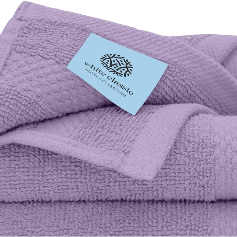 White Classic Luxury Cotton Washcloth 13x13 - Set of 12
