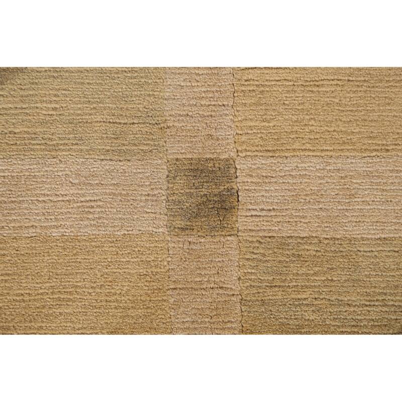 Vegetable Dye Geometric Oriental Nepalese Wool Area Rug Hand-knotted - 6'2" x 9'5"