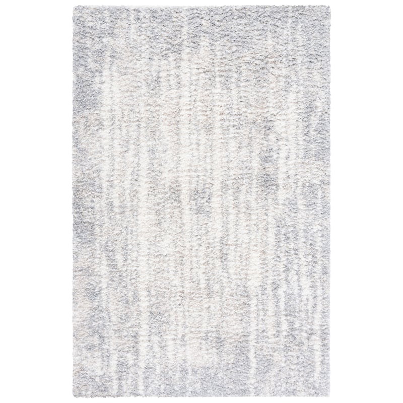 SAFAVIEH Berber Shag Maare Modern 1.2-inch Thick Rug - 6'7" Square - Grey/Ivory