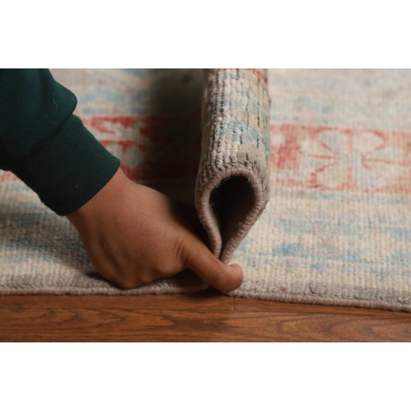 Vegetable Dye Oushak Turkish Rug Handmade Floral Wool Carpet - 8'2"x 10'2"