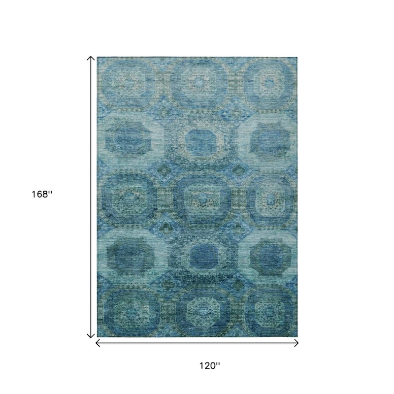 HomeRoots Medallion Transitional Rectangle Outdoor Rug