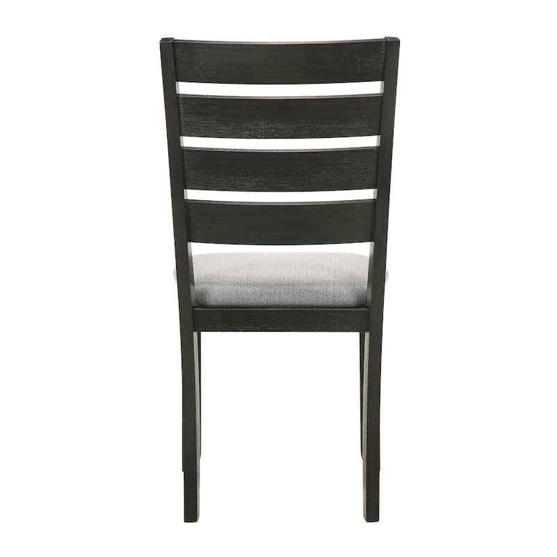 Woodlands 22 Inch Side Chair Set of 2, Soft Gray Fabric Seat, Brown Wood