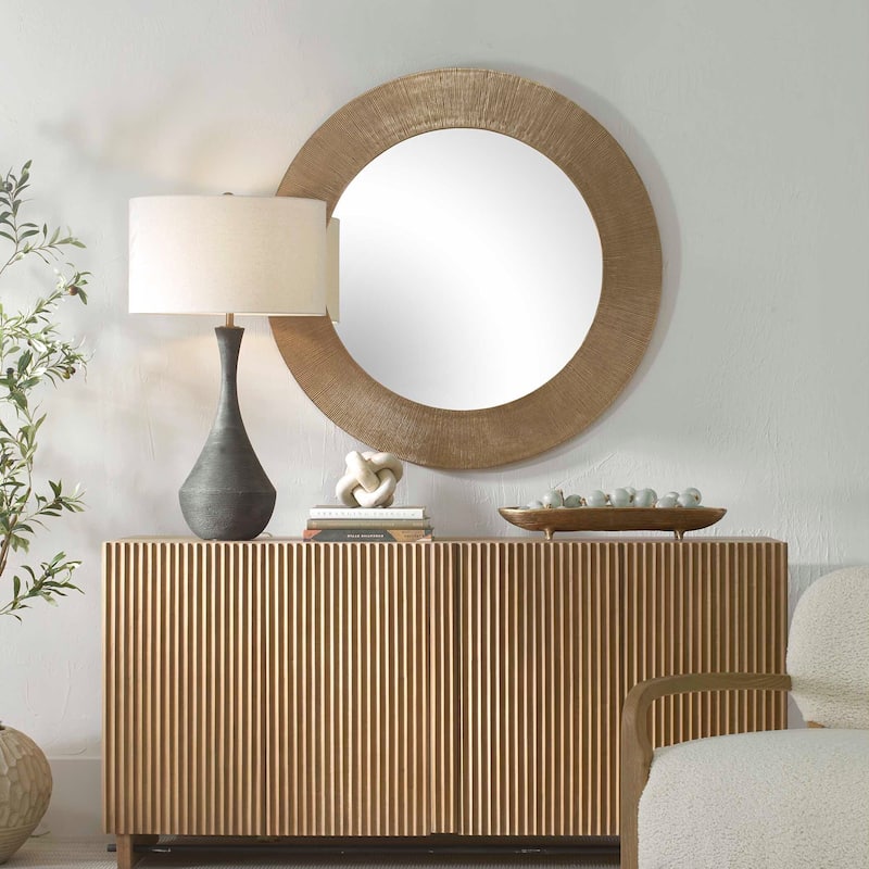 Uttermost 08276 Tano 41" Diameter Circular Flat Aluminum Framed Accent