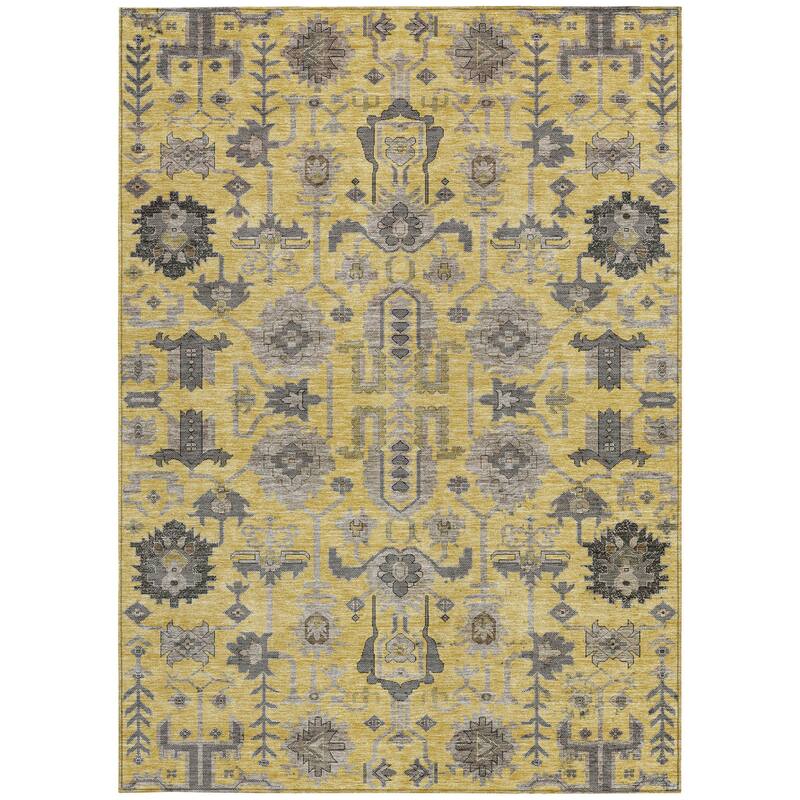 HomeRoots Oriental Traditional Rectangle Outdoor Rug