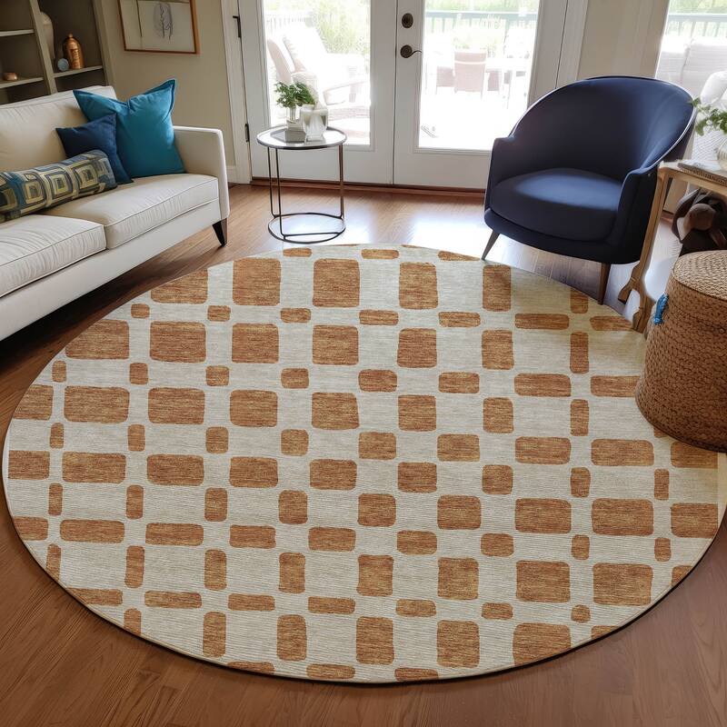 Machine Washable Indoor/ Outdoor Chantille Geo Contemporary Rug