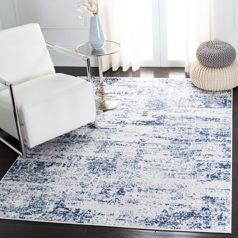 SAFAVIEH Amelia Modern Abstract Rug - 3' x 5' - Ivory/Navy - Rectangle