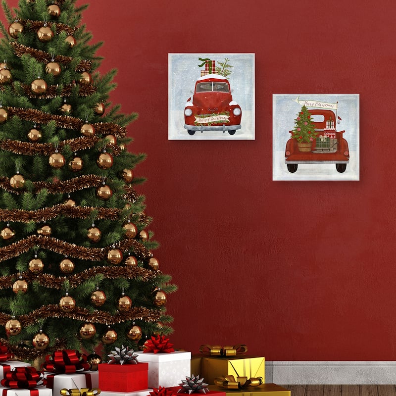 Christmas Truck I by Beth Albert Canvas Art Prints