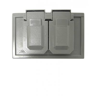 American Imaginations 4.56 in. x 3 in. Plastic Outdoor Electrical Cover; Grey Hardware - N/A