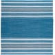 preview thumbnail 7 of 19, SAFAVIEH Handmade Montauk Caragh Stripe Cotton Flatweave Rug 6' Square - Blue/Grey - Square