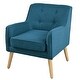 preview thumbnail 4 of 32, Modern Armchair,Tufted Accent Chair with Wood Legs,Comfortable Polyester Upholstery,Button-Tufted Back & Tapered Design