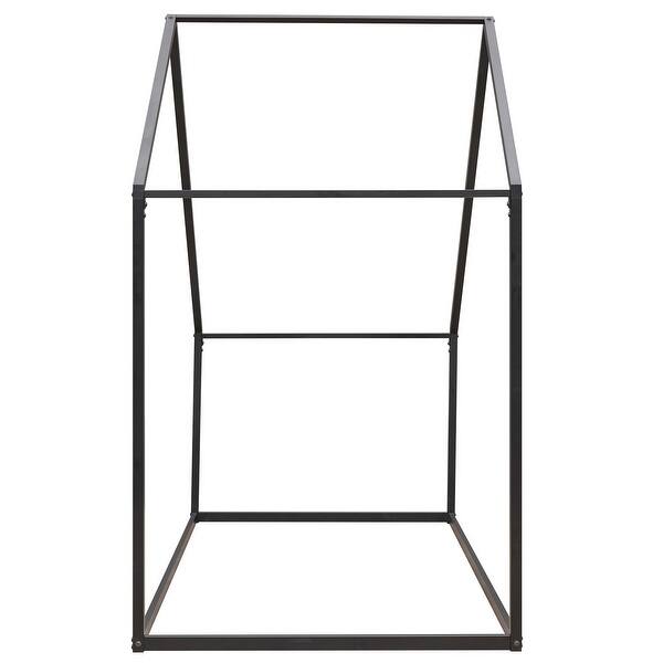 slide 2 of 24, Twin Metal House Bed with Low Platform Design Black