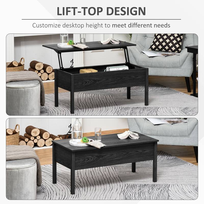 Modern Lift Top Coffee Table With Hidden Storage Compartment