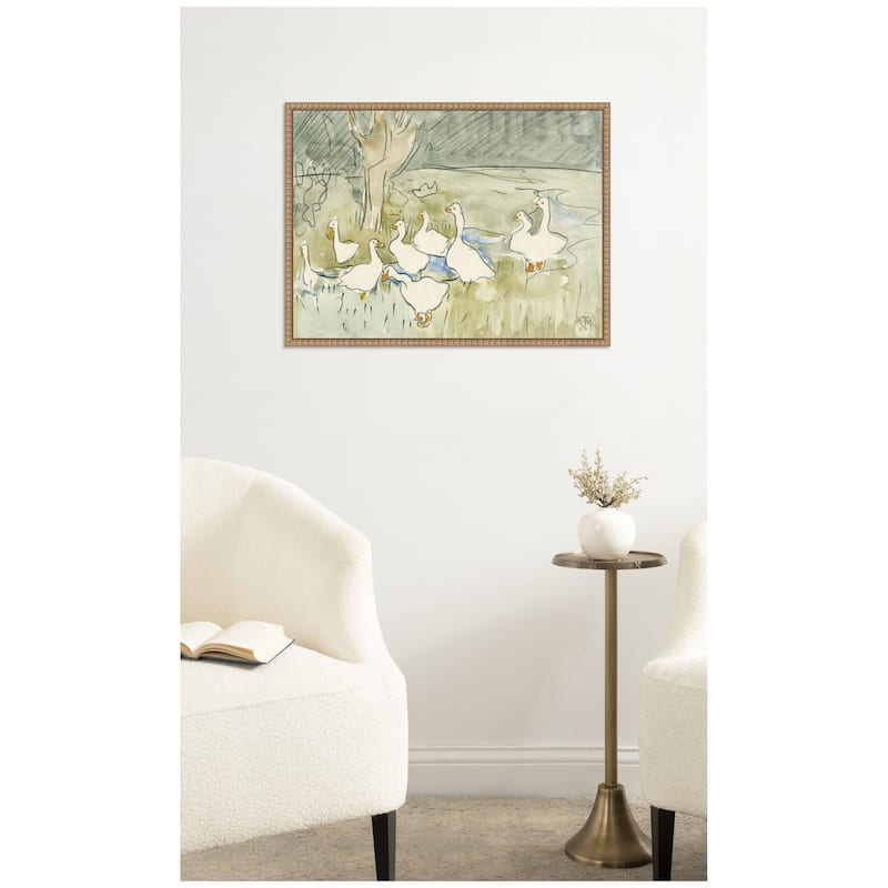 Kate and Laurel Ducks 1917 Theo van Hoytema by Nostalgia Prints Framed Canvas Wall Art Print