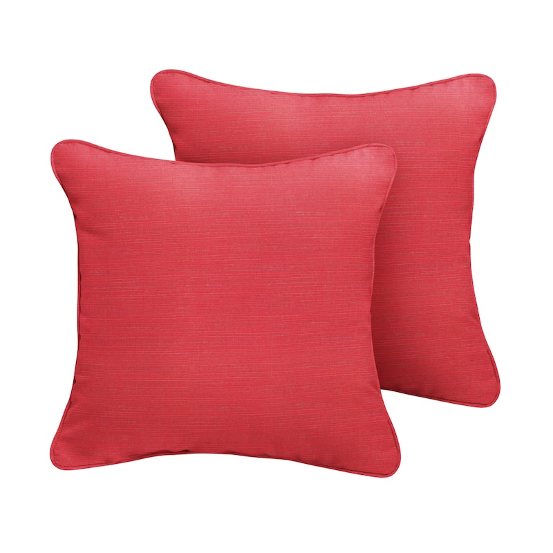 Sorra Home Sunbrella Dupione Crimson Corded Indoor/ Outdoor Pillow Set (Set of 2)