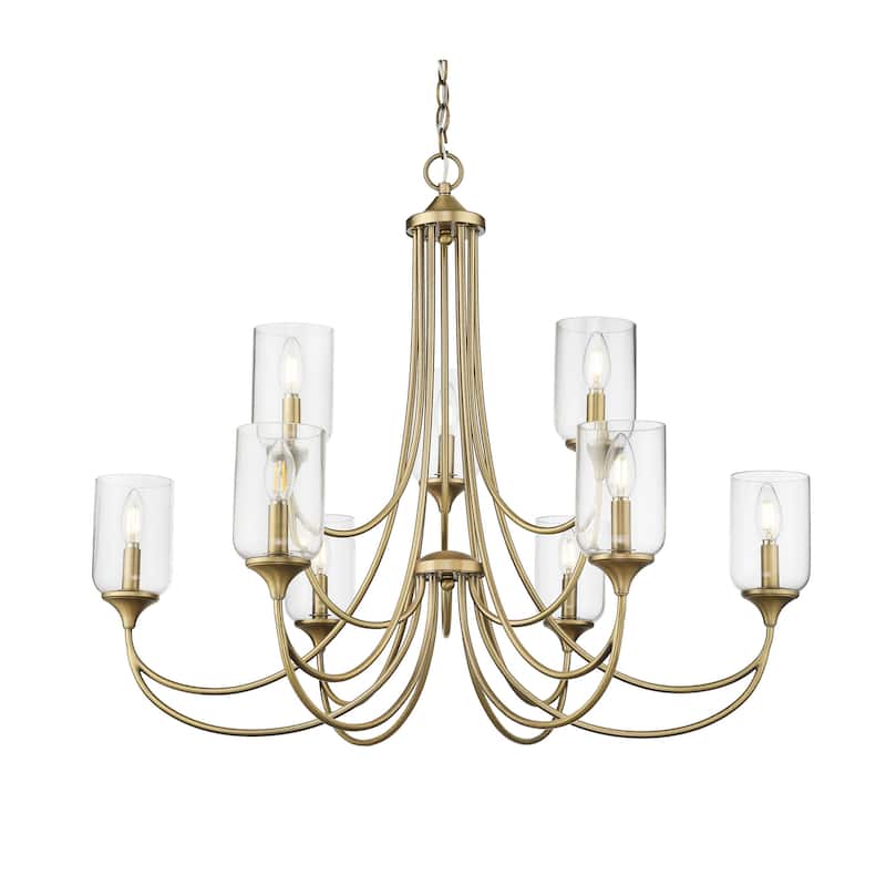 Millennium Lighting 22409 Waddingham 9 Light 36" Wide Pillar Candle - Vintage Brass