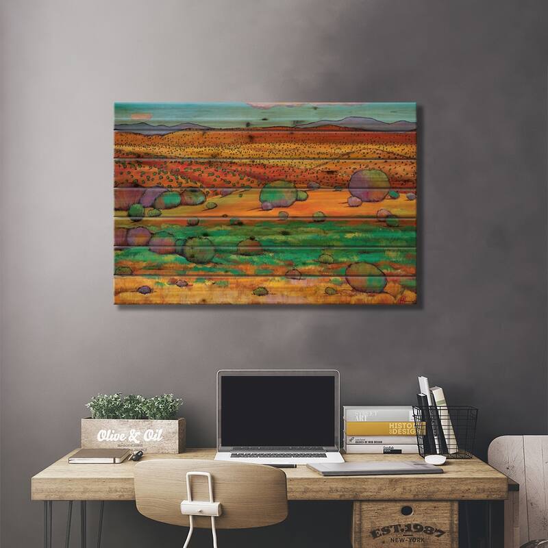 Desert Day Print On Wood by Johnathan Harris - Multi-Color
