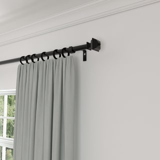 Acroma Streamlined Adjustable Curtain Rod Black