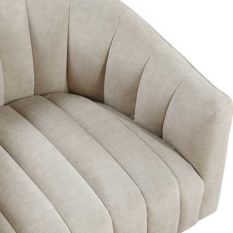 Briar 27.5" Velvet Swivel Chair - 360-Degree Metal Swivel Base