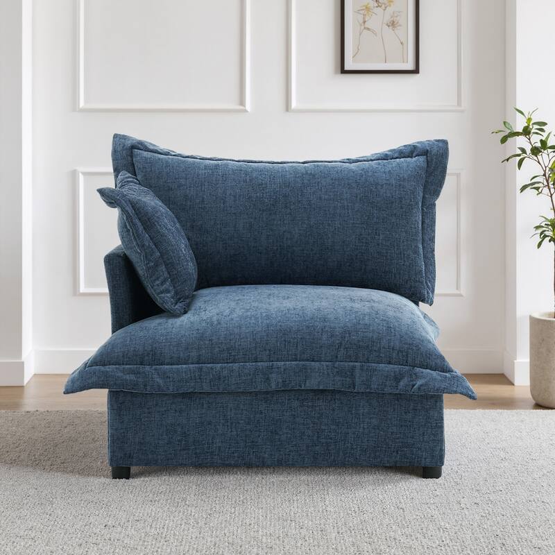 Upholstered Chenille Arm Club Chair Cloud corner cahir
