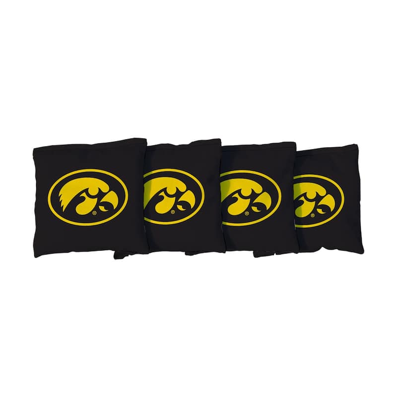 Iowa Hawkeyes Black Cornhole Bags - Corn Filled
