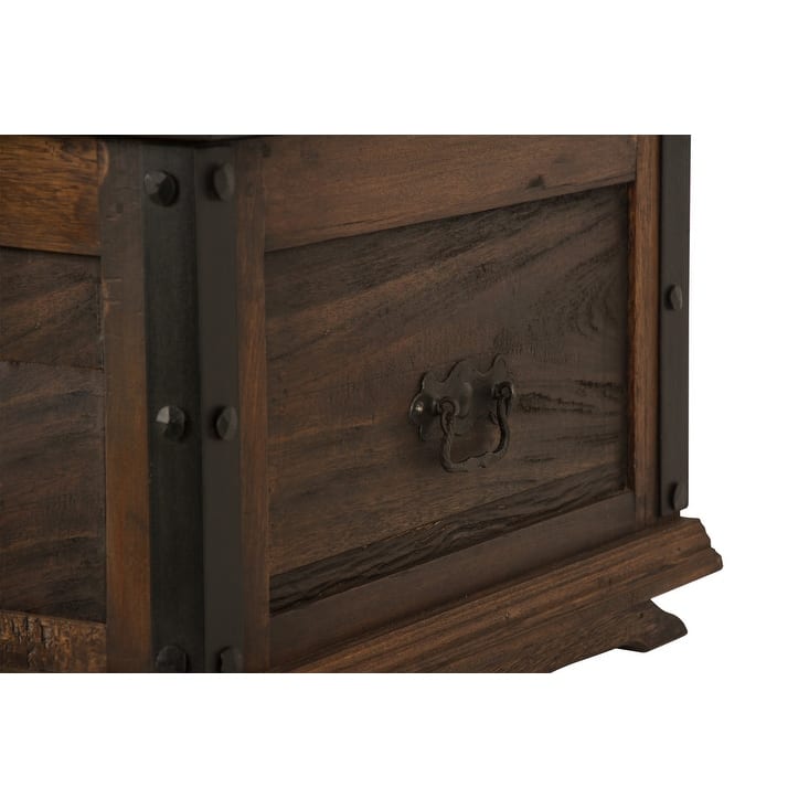 Handmade Solid Reclaimed Barn Wood & Wrought Iron Hardware Trunk or Coffee Table for Indoor 36" Width