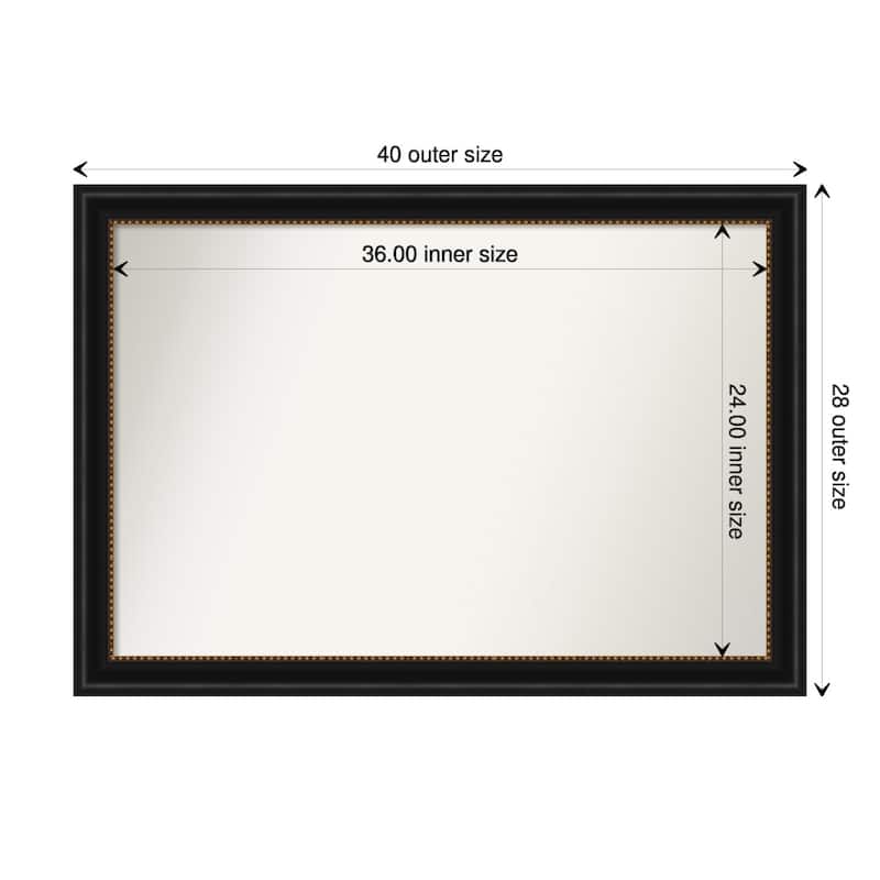 Non-Beveled Wall Mirror - Manhattan Black Frame - 40 x 28 in - Manhattan Black