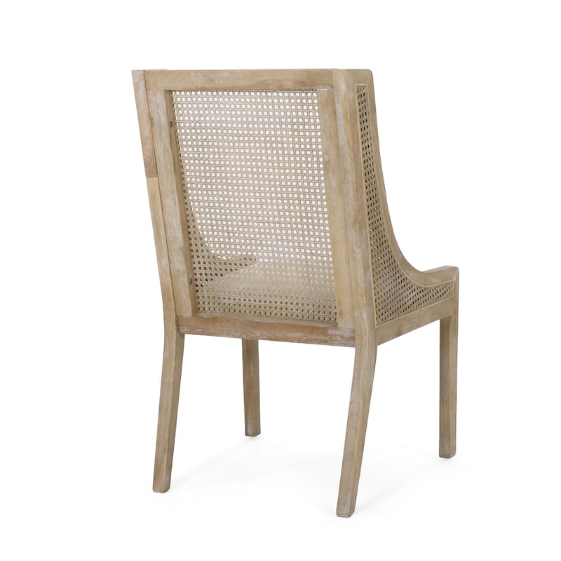 Maurers Cane and Wood Upholstered Dining Chairs (Set of 2) by Christopher Knight Home