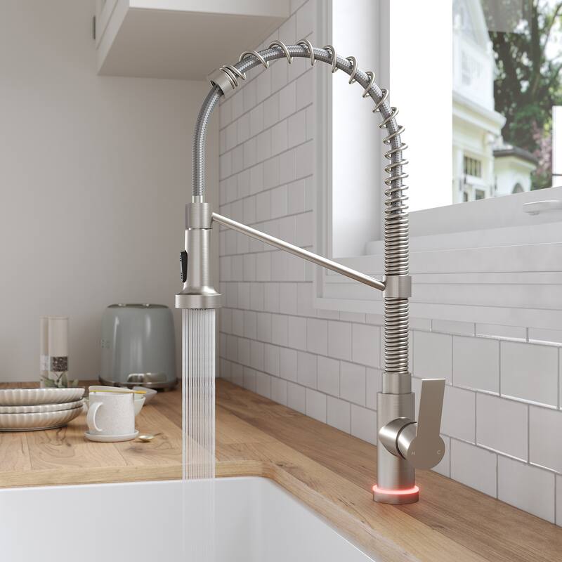 Kitchen Sink Faucet with Pulldown Sprayer Single Handle Spring Pulldown Kitchen Faucet