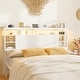 preview thumbnail 26 of 82, Headboards with Storage Shelves, Head Board with Power Outlet and LED Light for Bed Frame White - Queen
