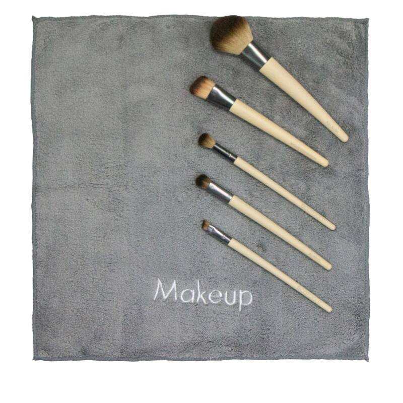 Embroidered Coral Fleece Microfiber Makeup Towels - Set of 6 - 13X13