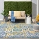 preview thumbnail 40 of 103, Nourison Aloha Transitional Scroll Indoor/Outdoor Damask Rug 12' x 15' - Blue/Ivory