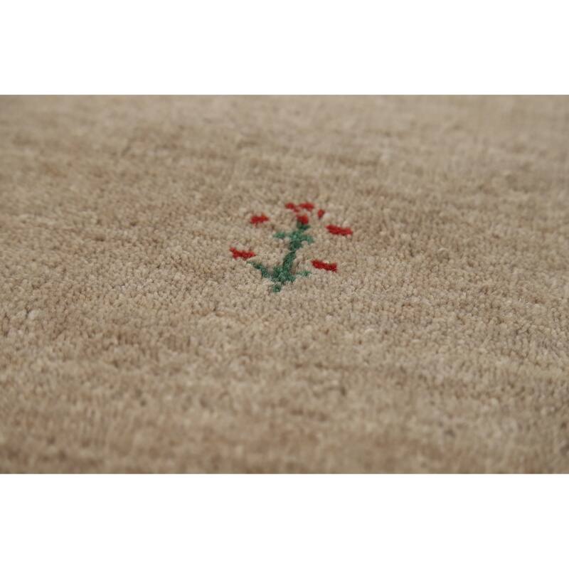 Hand Knotted Oriental 100% Wool Carpet Tribal Animal Pictorial Brown Gabbeh Area Rug - 4' 10'' X 3' 1''