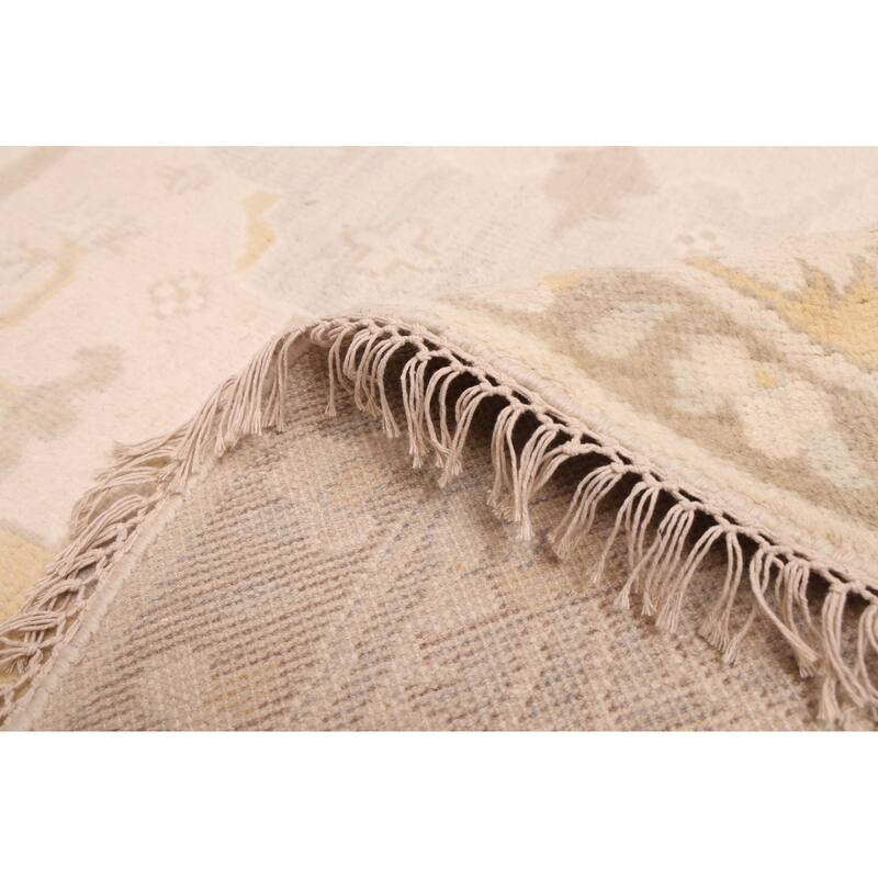 ECARPETGALLERY Hand-knotted Royal Oushak Ivory Wool Rug - 9'0 x 8'10