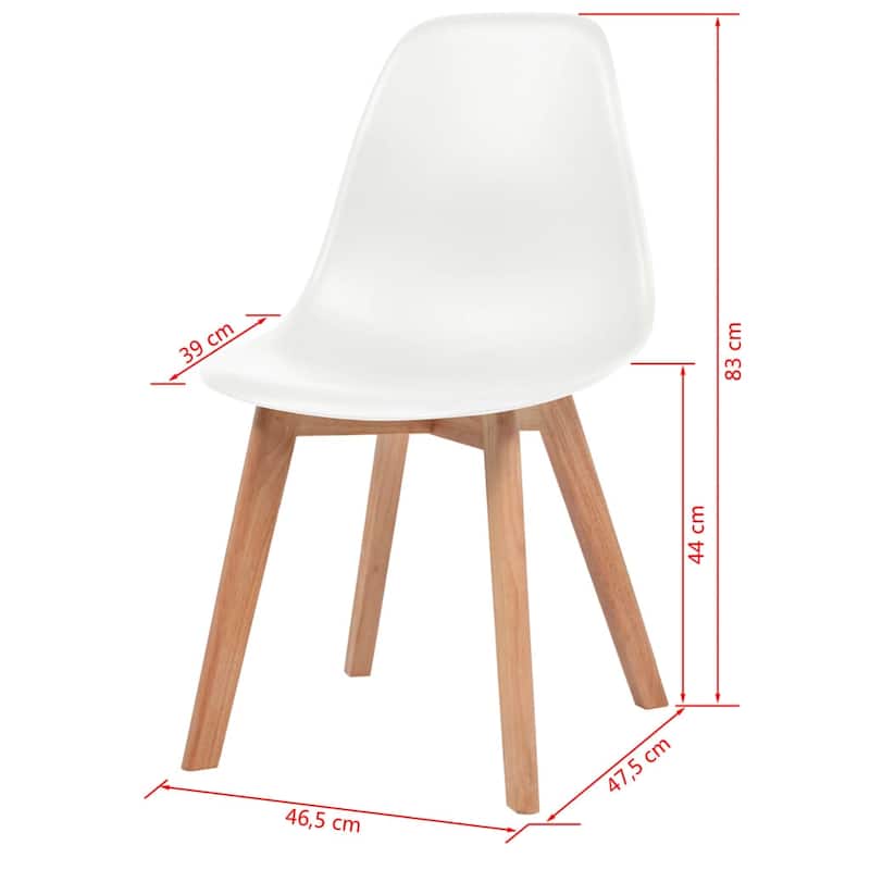vidaXL Dining Chairs Accent Side Chair with Wooden Legs for Kitchen Plastic