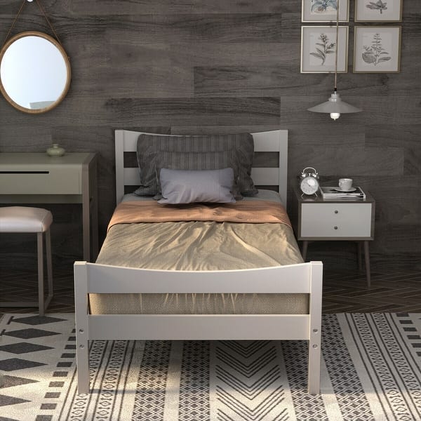 Giantex Wood Full Size Bed Frame With 2 Storage Drawers, Solid Wood Platform Bed With Headboard, Wooden Slats Mattress Foundation, No Spring Needed, Full Bed Frame For Kids, Teens, Adults, Grey