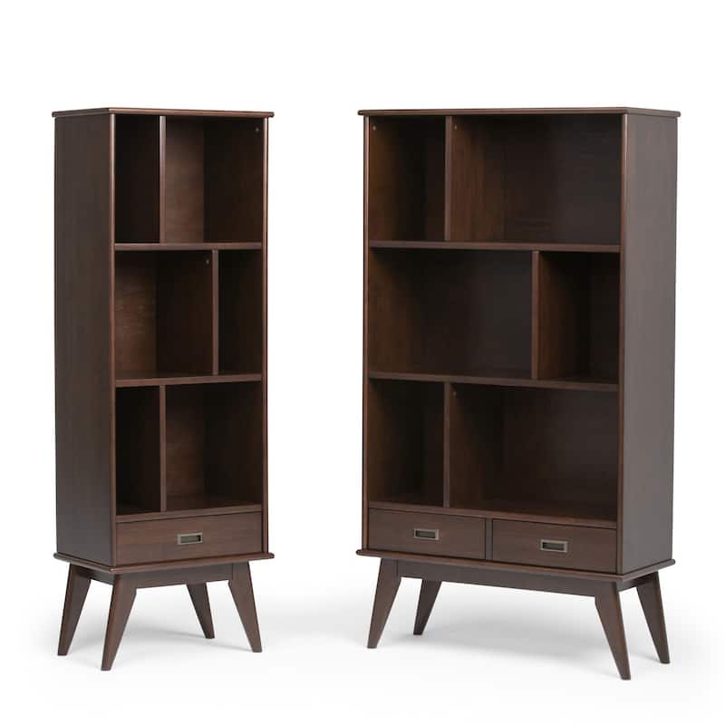 WYNDENHALL Tierney SOLID HARDWOOD 64x35 inch Modern Wide Bookcase and Storage Unit - 35"w x 14"d x 64" h