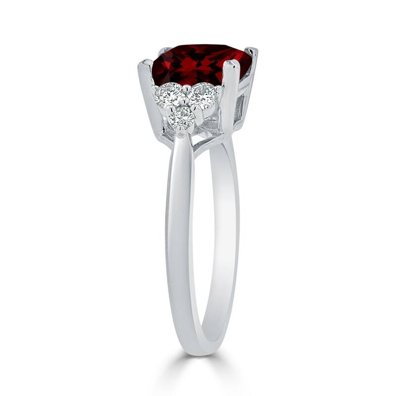 Auriya 3 1/10ct Princess-cut Garnet and Diamond Engagement Ring 1/3ctw 14k Gold
