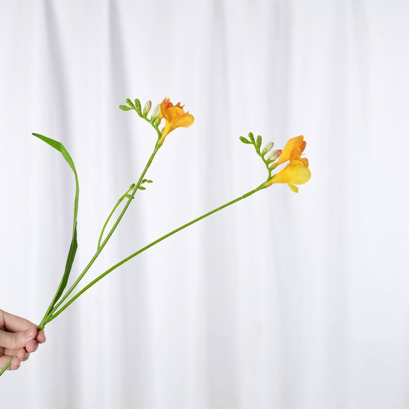 Silk Decorative Artificial Starry Sky Cosmos(Pack of 1 Branch) - Orange-yellow