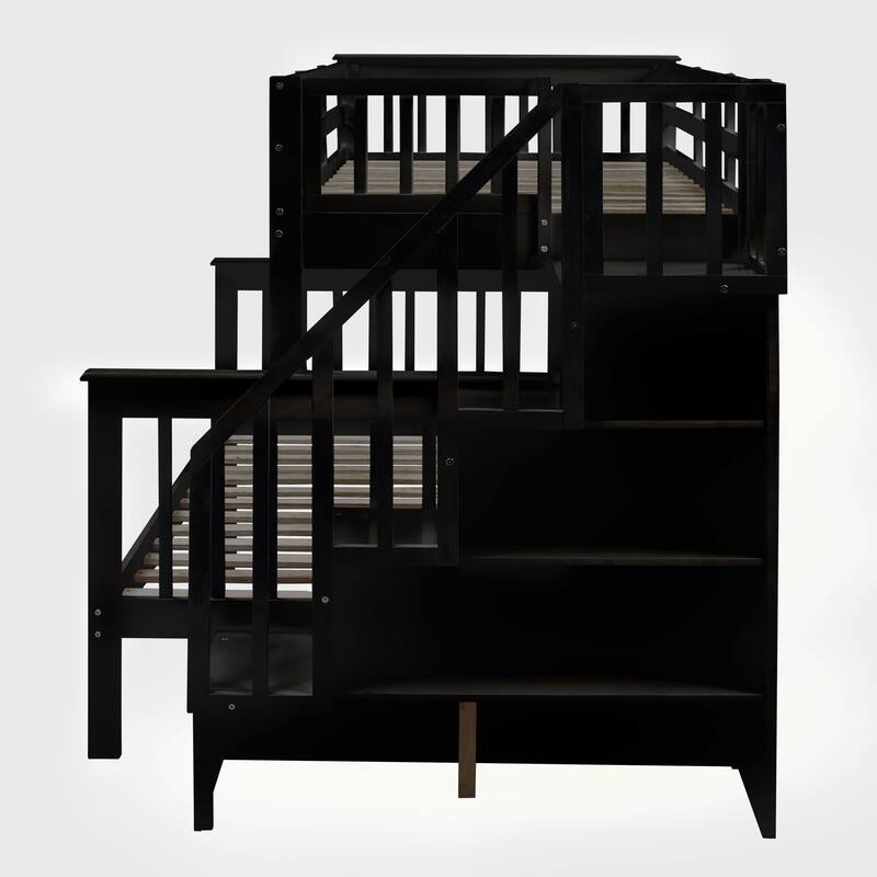Stairway Twin-Over-Full Bunk Bed with Twin size Trundle
