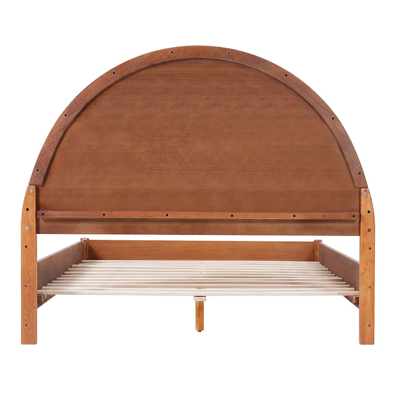 Christopher Knight Home - Modern Mid-Century Wooden Platform Bed with Arched Headboard