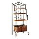 SEI Furniture Docherty Black Baker's Rack with Rattan Baskets - Bed ...