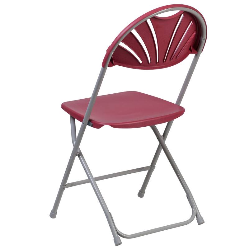 8 Pack 650 lb. Capacity Plastic Fan Back Folding Chair