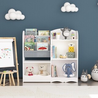 Kids Bookshelf and Toy Organizer, 3 Tier Bookshelf for Kids - White