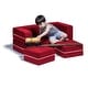 preview thumbnail 19 of 48, Jaxx Zipline Modular Kids Loveseat with Ottomans