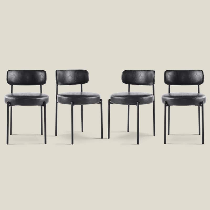 Morden Black PU Leather Dining Chairs Set - 29.92'' H X 20.47'' W X 20.47'' D