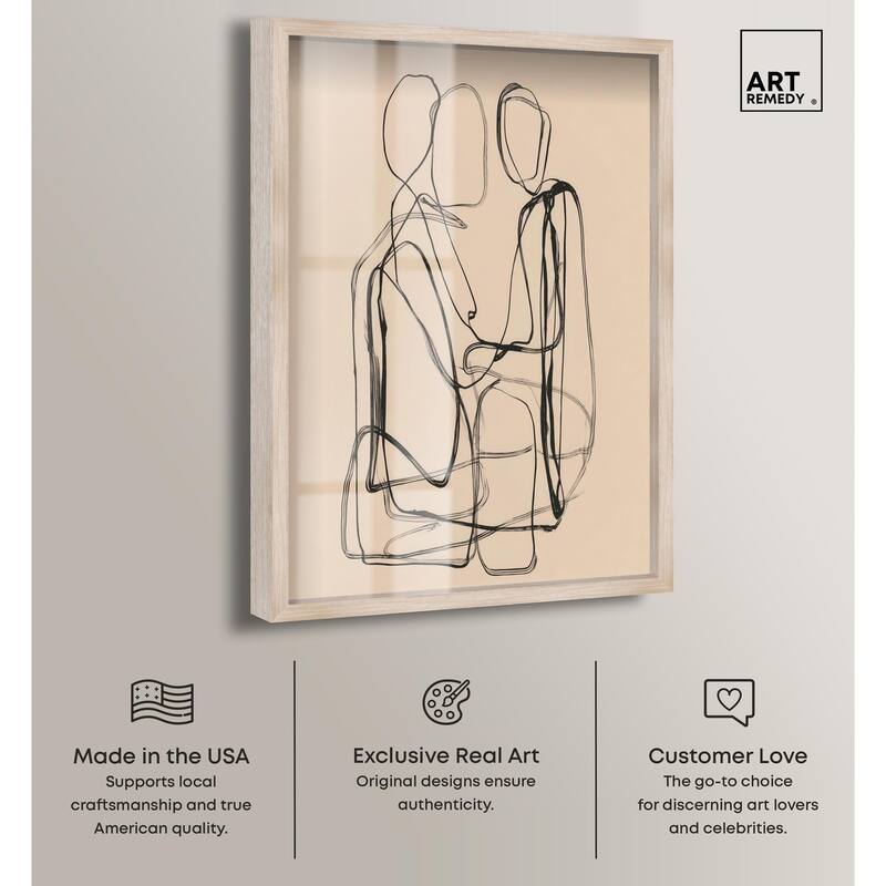 Embrace of Lines III Shadowbox by Art Remedy