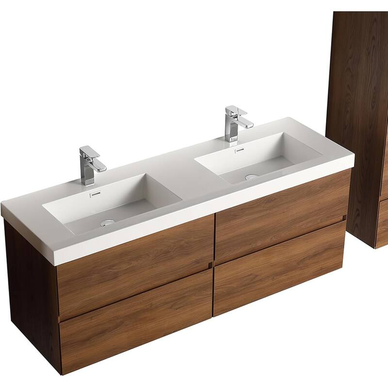 Blossom Assisi 72 Inch Wall Mounted Bathroom Vanity with Sink